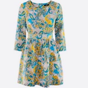 H&M NWT Blue and orange paisley print A-line dress